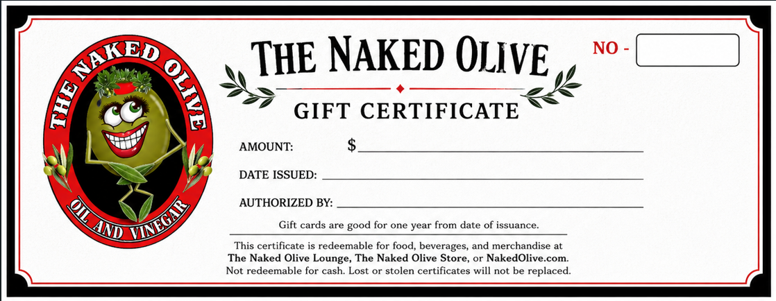NO-GC Naked Olive Gift Certificte